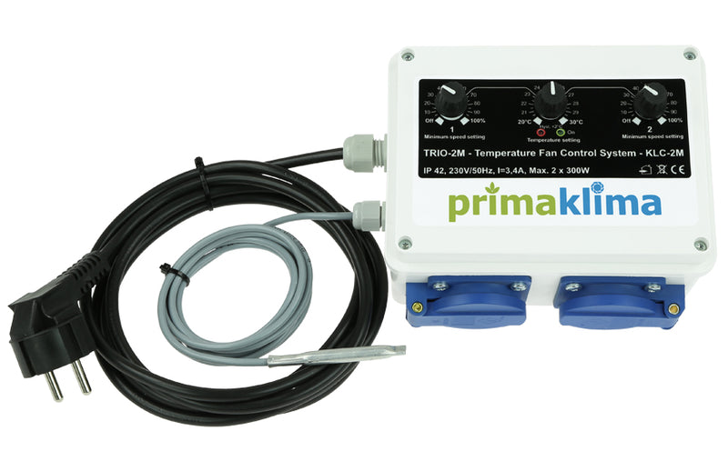 Prima Klima TRIO-2M Temperature-controlled fan controller for 2 max.300W Ventilators